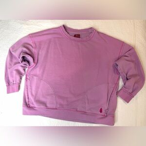 Free People Movement Oversized Solid Metti Crew Cotton Sweatshirt Small